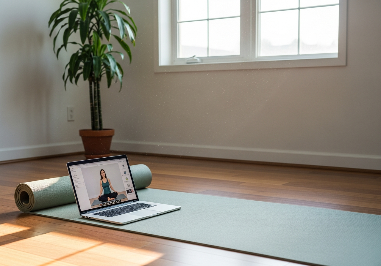 Уютное домашнее пространство для тренировки